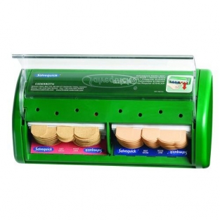 salvequick pleisterautomaat, met vulling: 40x pleister textiel, 45x pleister plastic